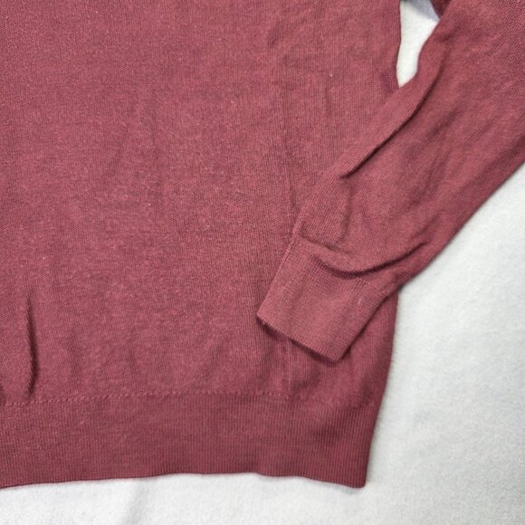 Brooks Brothers Sweater Mens Medium Maroon X Fine Merino Wool Half Zip Pullover - Picture 3 of 11